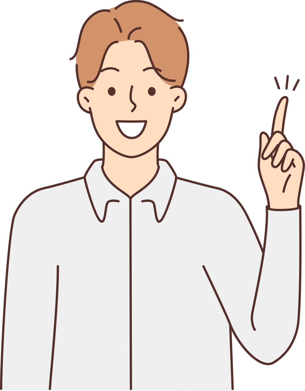 Smiling man find solution or idea