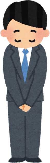 Illustration of a Male Office Worker Bowing
